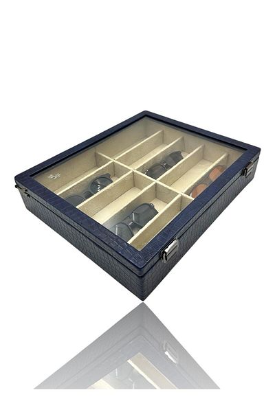 Dijital Çarşı Σετ κουτί και τσάντα γυαλιών Diji 10-Piece Crocodile Navy Blue