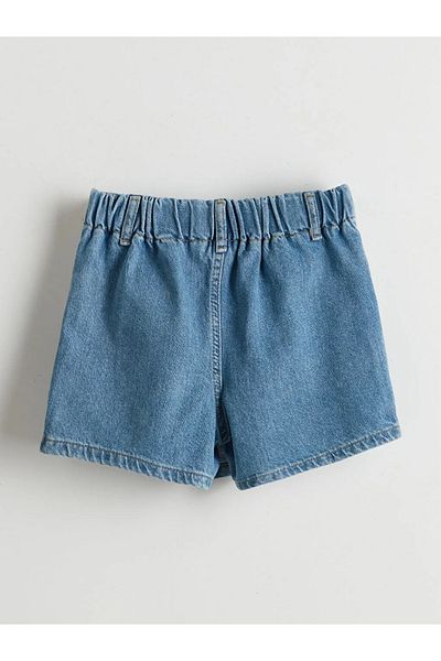 LC Waikiki Fusta scurtă de jeans pentru fete LCW Kids albastră cu talie elastică