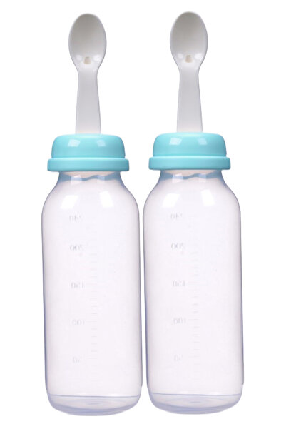 LUQU BABY Food Feeder With Spoon 240ml Blue-pack of 2