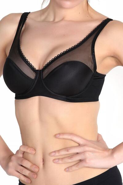 ZENCHES Sutien de întărire cu minimizator detaliat din tul cu sârmă