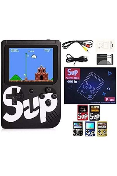 AWH 2 Pack Sup Games Box, 400 in 1 Retro Games, 3.0 Inch Mini Handheld Console (Black+Blue)