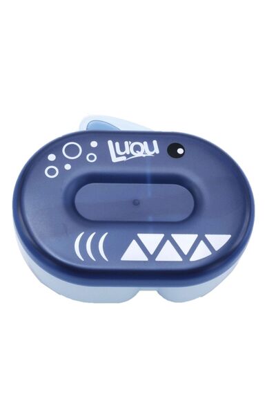 LUQU BABY وعاء طعام لوكو مع ملعقة أزرق غامق
