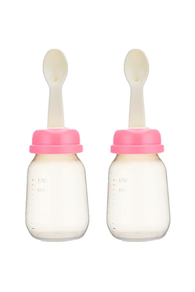 LUQU BABY Food Feeder With Spoon 120ml Pink-pack of 2