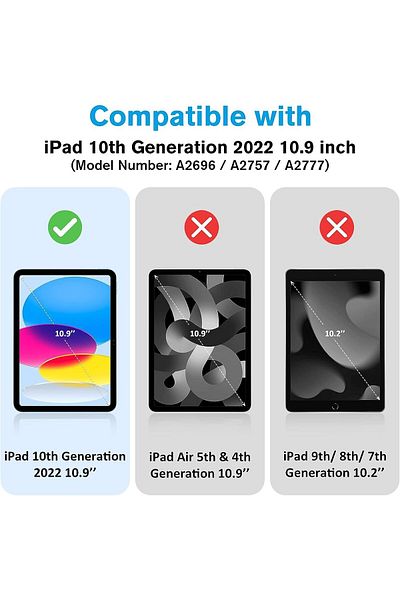 AWH عبوتان من واقيات الشاشة لجهاز iPad من الجيل العاشر، مضادة للضوء الأزرق، صلابة 9H، خالية من الفقاعات، صديقة للحافظات