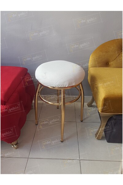 aldagelsin Mutfak Balkon Teras Ofis Krom Tabure Gold