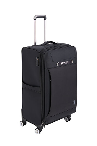 U.S. Polo Assn. Us polo Assn 24035 Orta Boy Ultra Light Hafif Lüx Kumaş Tekerlekli Valiz SİYAH