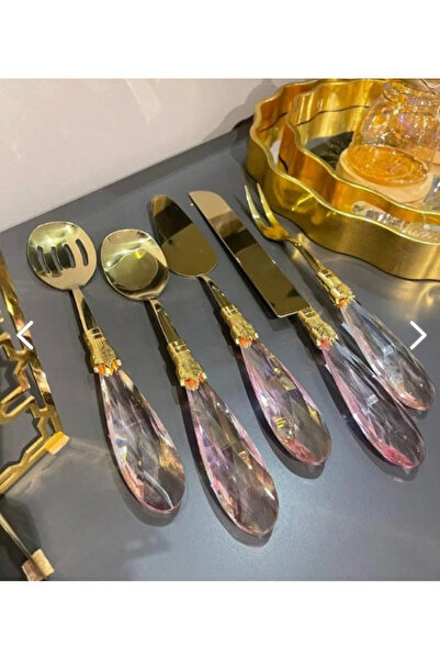 SUDE HOME Royking 5 Parça Servis Seri Pembe Altın EYM054