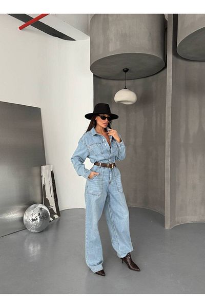 DENİKK La modă oversize, potrivire confortabilă - Salopetă cu picioare largi