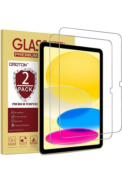 AWH عبوتان من واقي الشاشة لجهاز iPad 10th Gen 10.9" (2022)، زجاج مقسّى مع إطار محاذاة