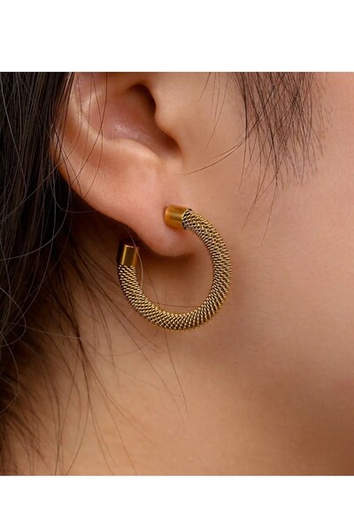 MUTENA New Design Vintage Weave Weaving Round Loop Earrings