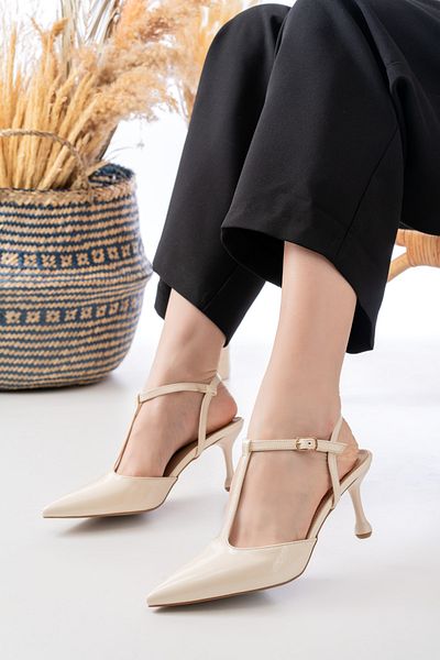 Egepass Lavinea Ankle Buckle Stylish Smoke Toe Elegant Very Comfortable Women's Heel Shoes