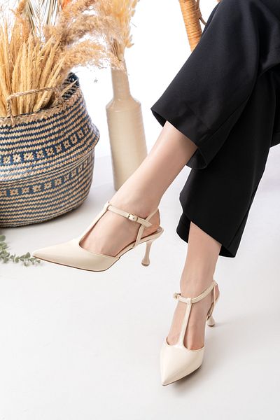 Egepass Lavinea Ankle Buckle Stylish Smoke Toe Elegant Very Comfortable Women's Heel Shoes