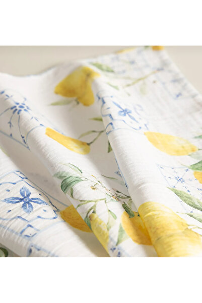 Madame Coco Muslin Drying Towel - White/Yellow 40*60 cm