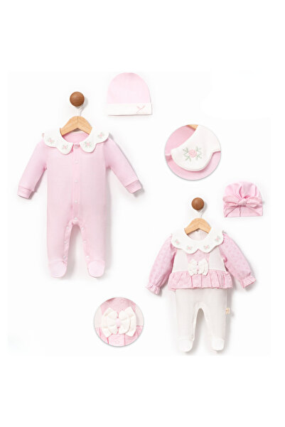 Momercy Brodeli Kız Bebek Tulum Seti