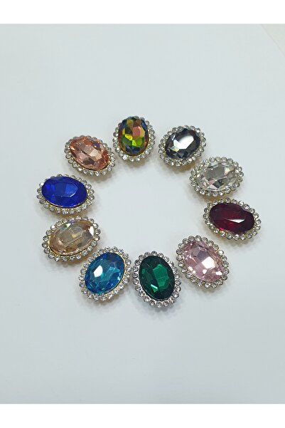 CRYSTALSHOP Камінь з краями - змішаний овальний 15*20 мм (50 ШТУК)