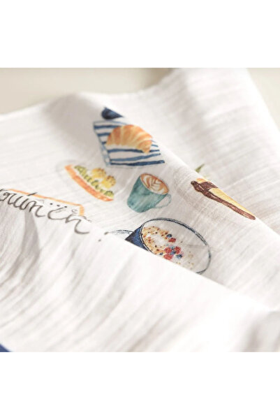 Madame Coco M.C Brunch Muslin Drying Cloth - White/Navy 40*60 cm