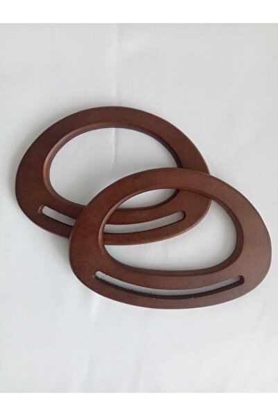 hobi duragı KAHVERENGİ OVAL AHŞAP ÇANTA SAPI