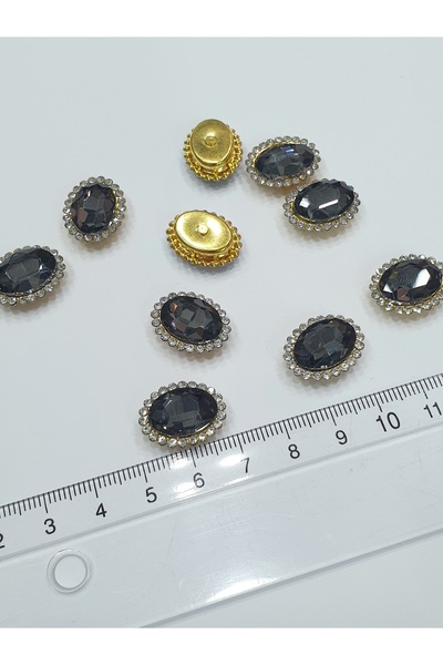 CRYSTALSHOP Siva Sa kamenčićima Ovalna 15*20mm - 50 kom