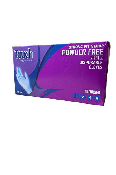 lalan Ne002 100 قطعة من قفازات النتريل الزرقاء الخالية من البودرة