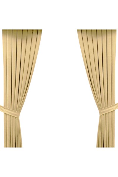 MORDRY Едноцветна завеса с двойни крила и връзки за закрепване Renso