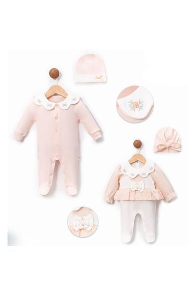 Momercy Baby Girl Brodeed Romper Gift Newborn Hat Romper Set