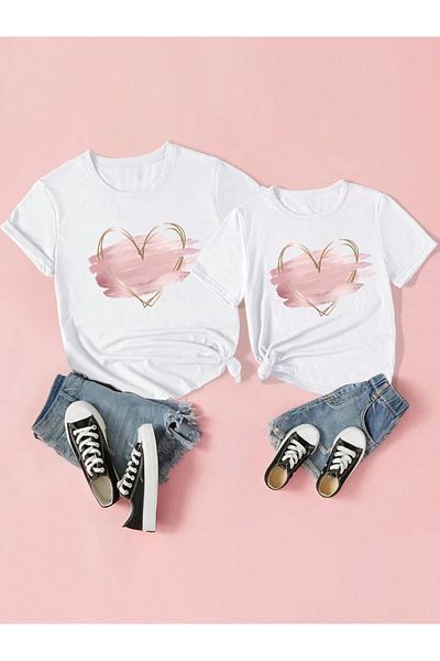 Pink Sky T-shirt Mother and Daughter (ADDY TO 2 BASKETS TO MAKE SINGLE PRODUCT COMBIN)