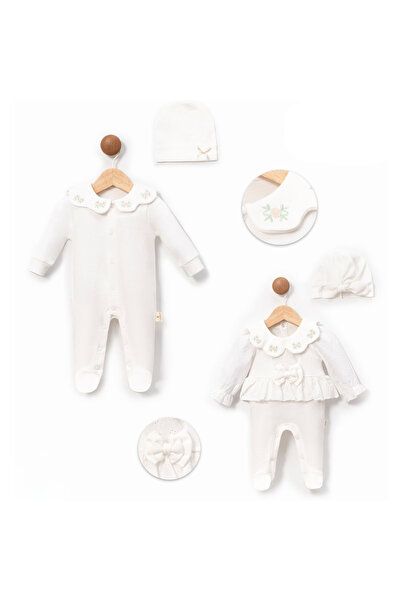 Momercy Brodeli Kız Bebek Tulum Seti