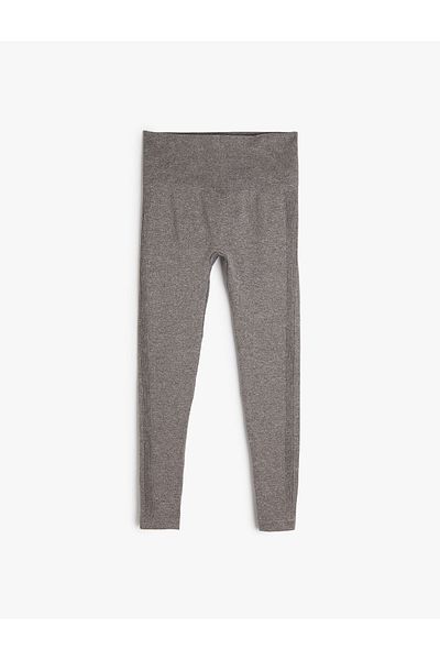 Koton High Waist Sports Leggings Seamless Knitted Fabric Textured Slim Fit
