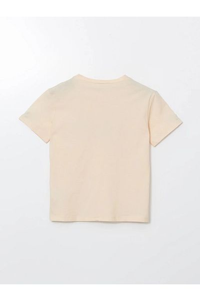 LC Waikiki Γυναικείο μπλουζάκι LCW ECO Beige Crew Neck με στάμπα