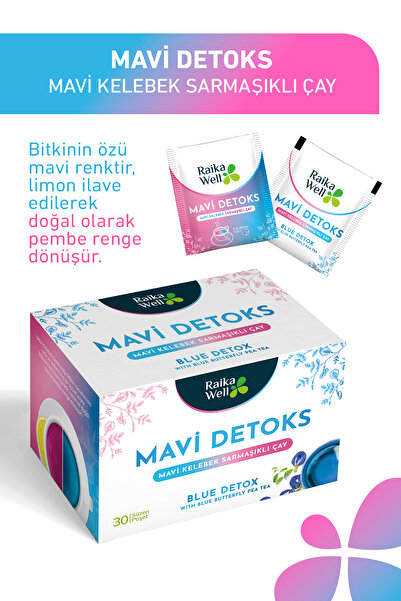 raikawell Mavi Kelebek Sarmaşıklı Detoks Çay Blue Butterfly Pea Tea