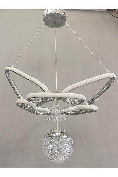 TREND Chrome Led Chandelier with 3 Arm Butterfly Candy Balls