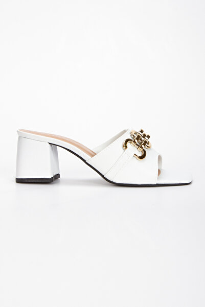 Miss Mitto Жіночі білі штучні шкіряні туфлі на товстому каблуці з вишуканою з...