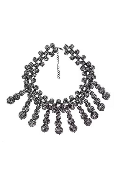 CHARMLUCKY Black Beaded Necklace
