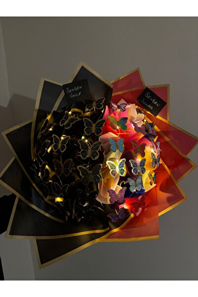 Store Senden Önce Senden Sonra Kelebek Çiçek Buketi Sevgililer Günü Doğum Günü Anneler Günü Hediyesi