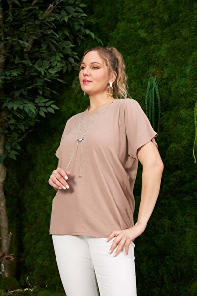 RMG Gamze Fashion Butik Necklace Detailed Large Size Bluz