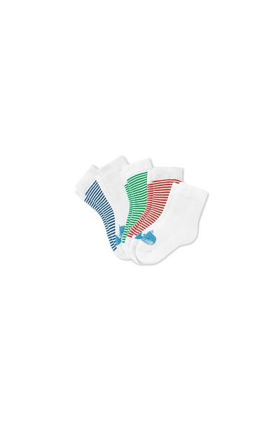 Tchibo Toddlers Boy Terry 5 Pairs Of Socks, White Combo