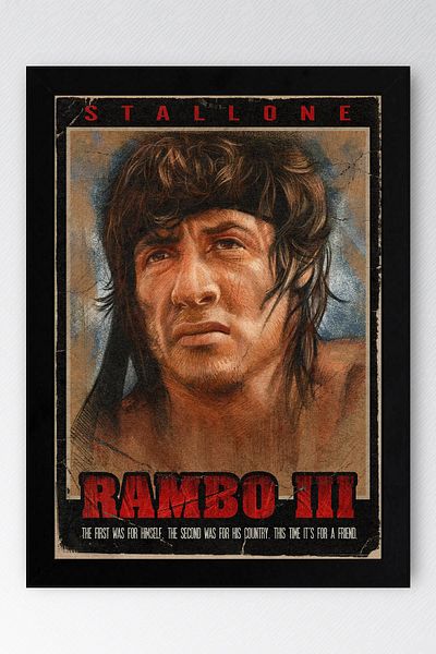 Saturn Tablou cu ramă Rambo - Tablou poster Rambo Fim