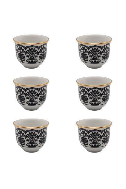 DUKKANI ISTANBUL Porcelain Gawa Cup Set of 6 in Black