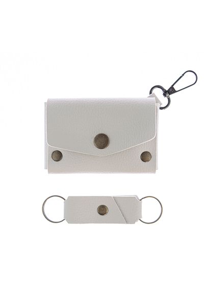 Miaju Ice White Color Leather Coin Purse Set with Hooks, Best Gift for Special Occasions