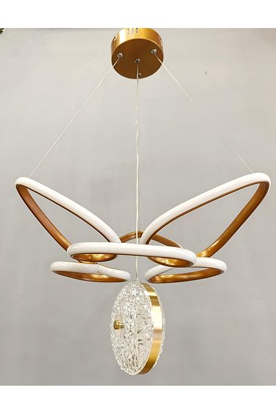 Kafkas 3 Arm Butterfly Crystal Bronze Led Chandelier
