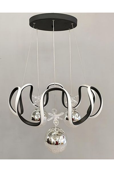 TREND Modern Black Led Chandelier with 3 Stage Cloud Candy Bulk