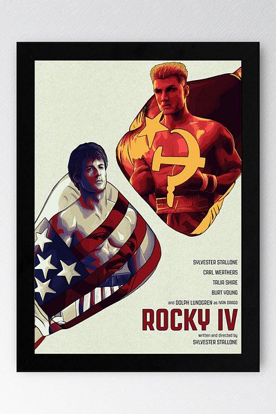 Saturn Rocky Framed Painting - Rocky 4 Fim Poster Painting