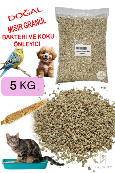 KAŞIKBEY Mısır Granülü Kedi Köpek Kuş Evcil Hayvan Yuva Ve Taban Malzemesi Ba...