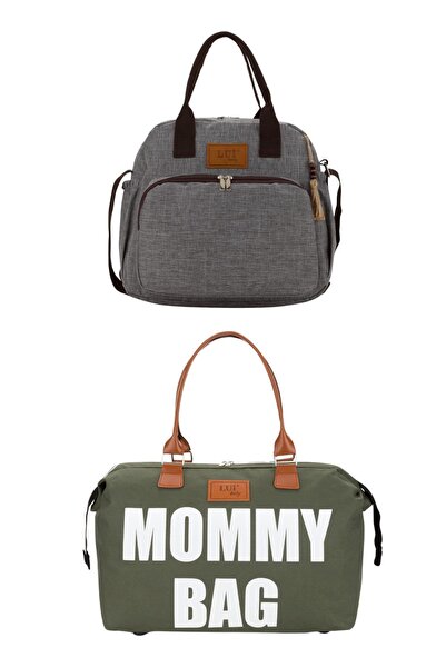 Lui Baby حقيبة ظهر للعناية بالطفل وحقيبة كتف للأم مكونة من قطعتين