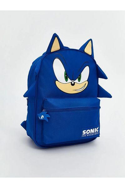 LC Waikiki ACCESORII LCW Geantă de școală pentru băieți cu imprimeu Sonic albastru