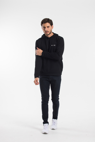 Superlife Ανδρικό φούτερ με κουκούλα Casual Fit Slim AR με στάμπα spr24sw122