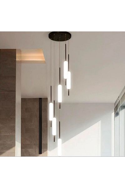 Vonalight 6-Piece Acrylic, Staircase, Gallery, Villa, Office, Home, Pendant, Chandelier, Led Lighting, Decorative 3000K Light