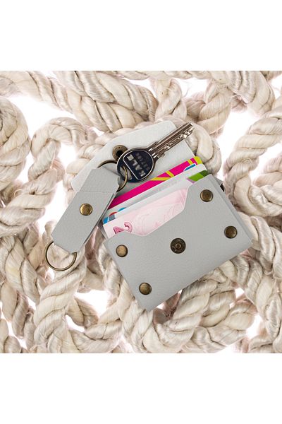 Miaju Gray Color Leather Coin Purse Set with Hooks, Best Gift for Special Occasions