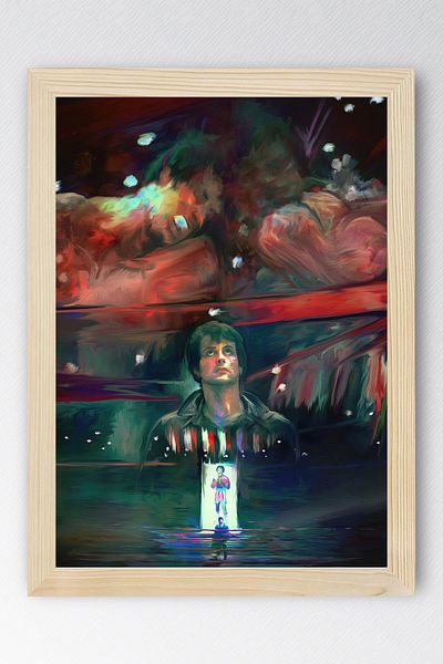 Saturn Rocky Framed Painting - Rocky Fim Poster Painting