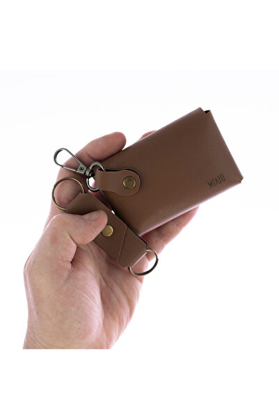 Miaju High Quality Leather Envelope with Hook Coin Purse and Keychain Set, Special Day Gift